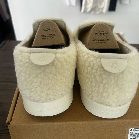 Allbirds Wool Lounger Fluff Natural White Slip On Shoes Men's Size 10 - Picture 6 of 6